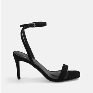 Black suede heels